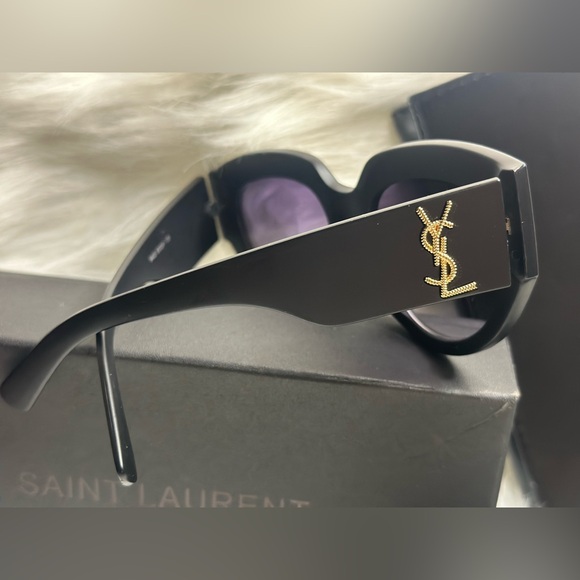 Saint Laurent SL Black Sunglasses w Logo on the side - Picture 3 of 6
